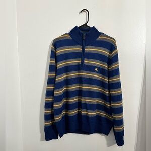Men’s Brooks Brothers Quarter Zip Striped Sweater Large No Tags
